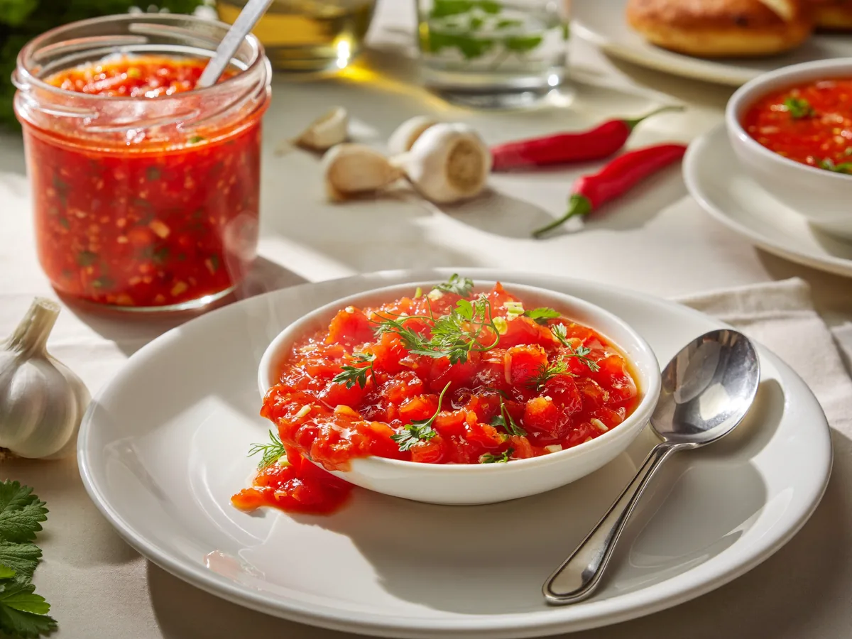 Аджика с петрушкой и помидорами