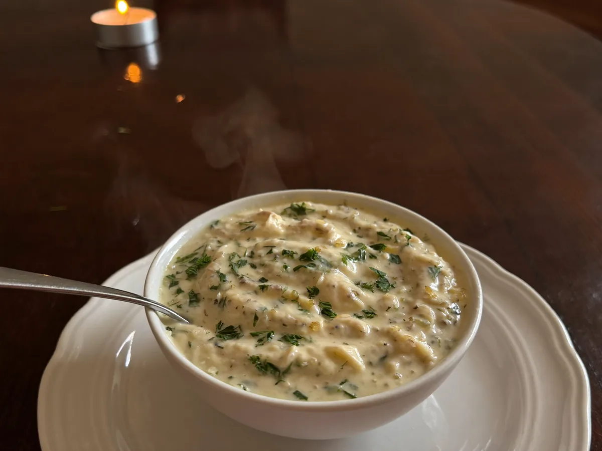 Белый соус к шашлыку с огурцом