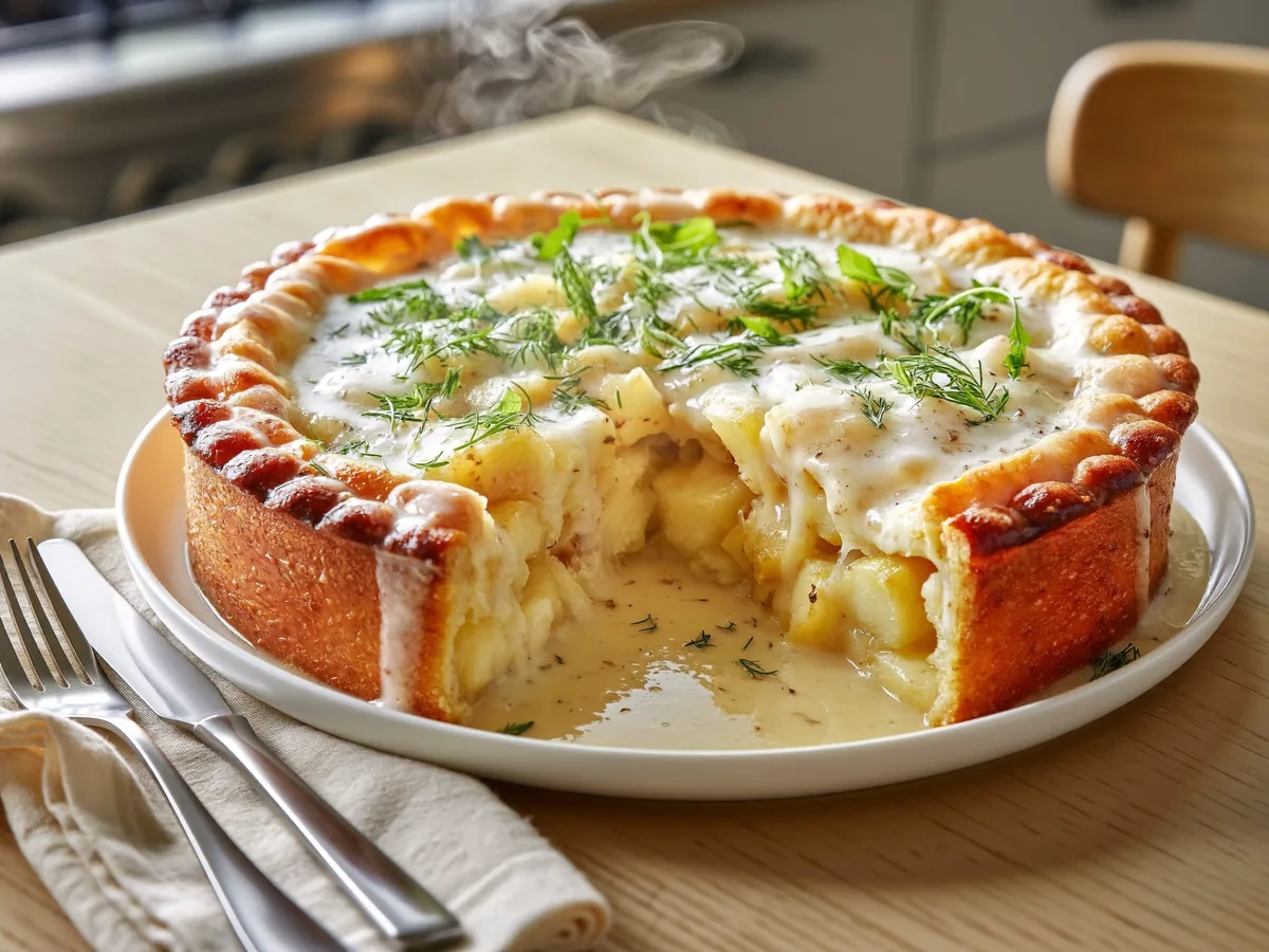 Бисквитный пирог с яблоками