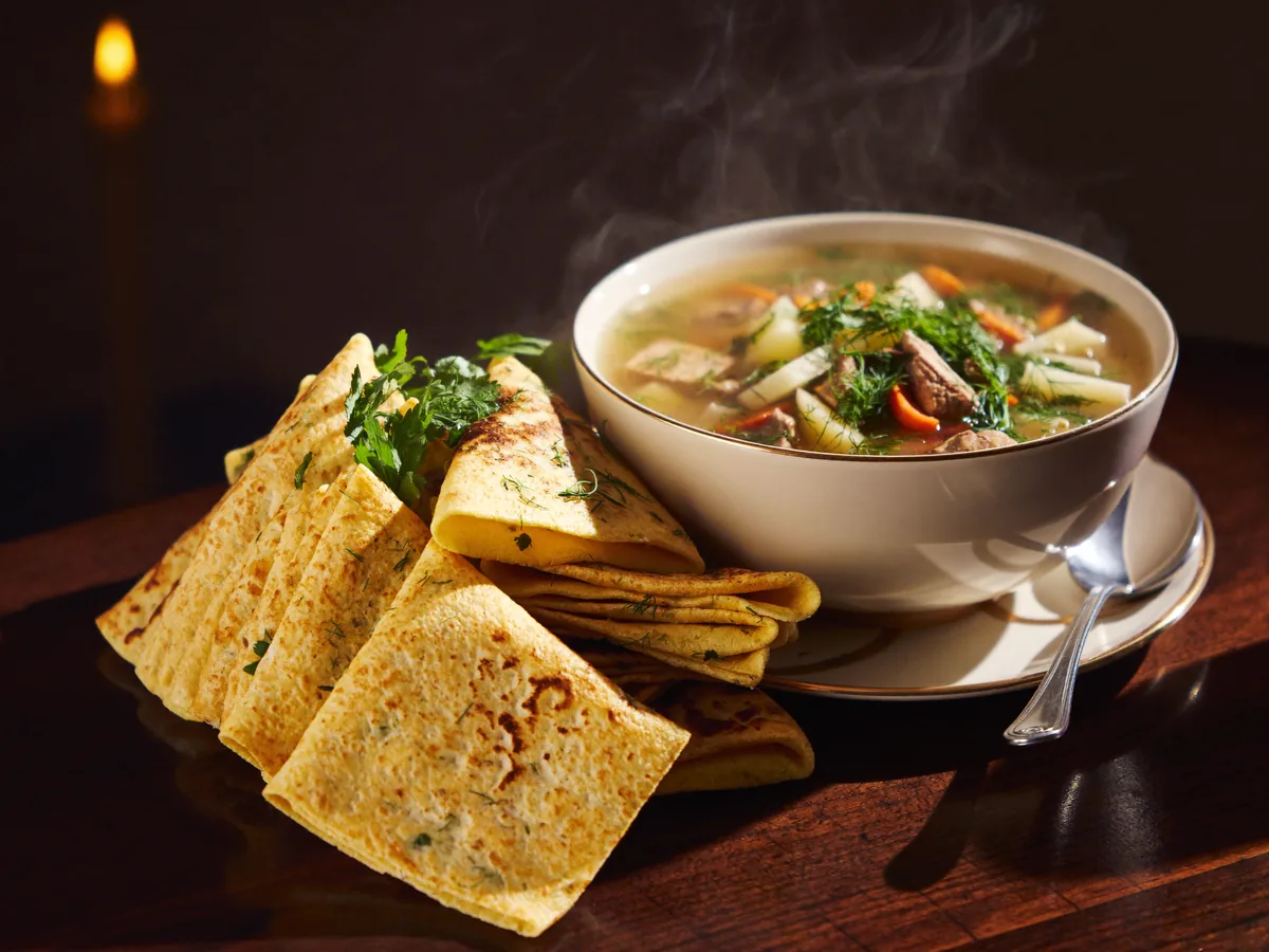 Блины на дрожжах и молоке с дырочками