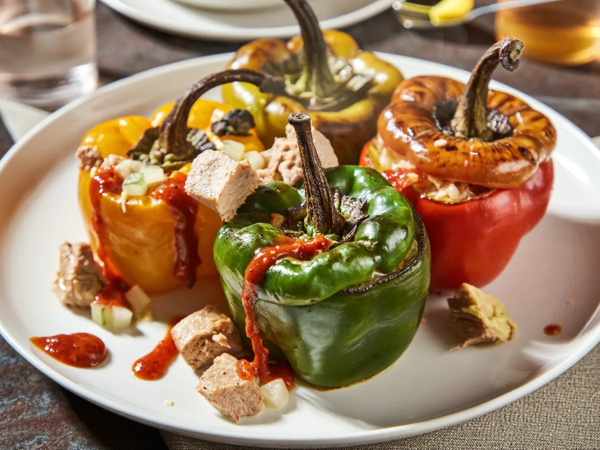Болгарский перец фаршированный куриной печенью