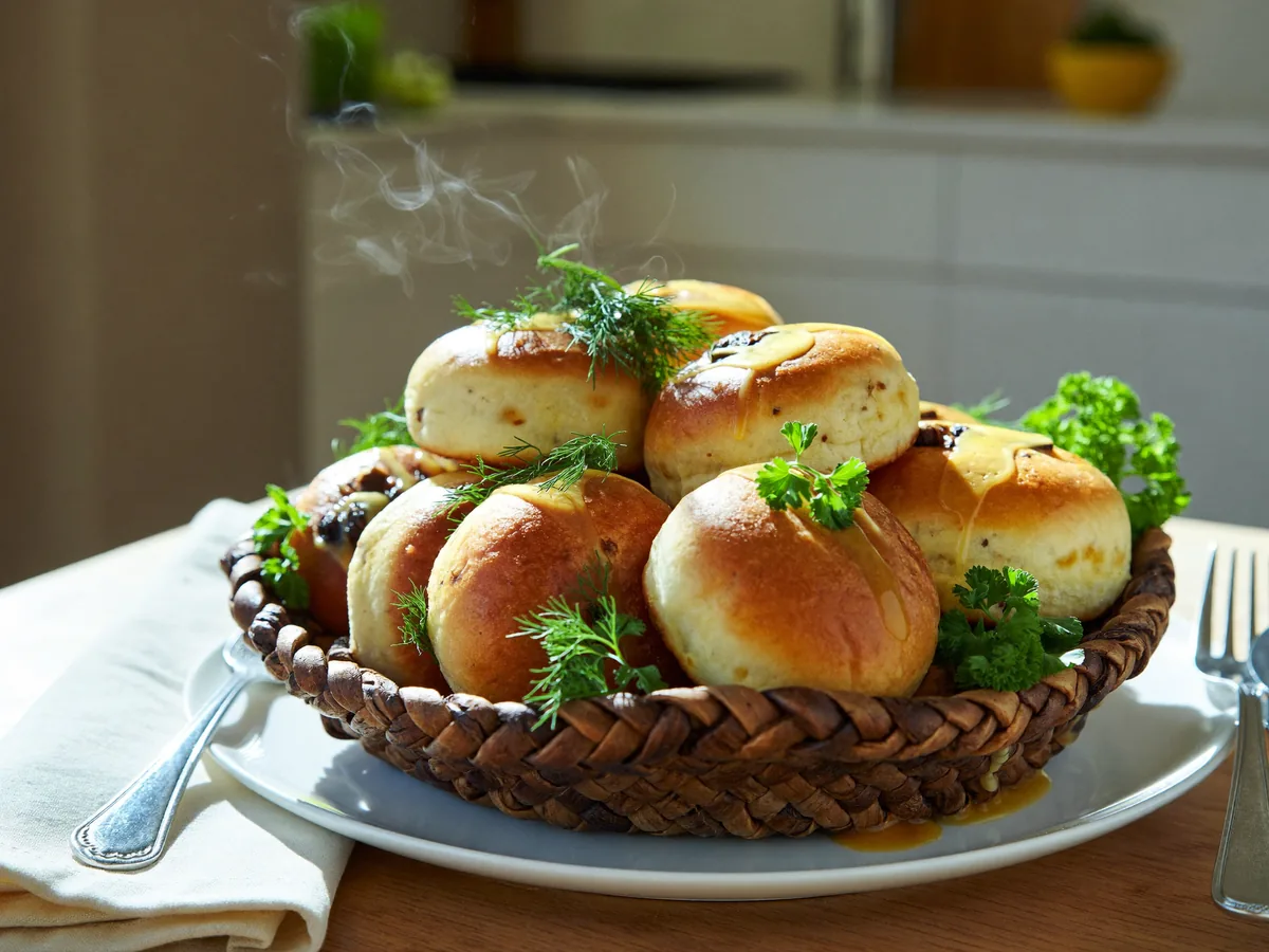 Булочки-улитки с изюмом (из слоеного теста)