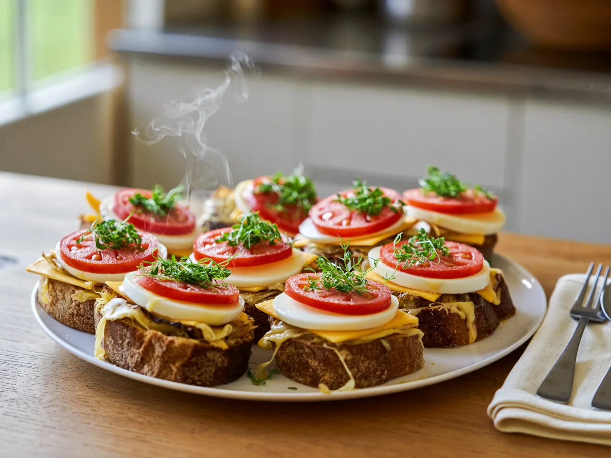 Бутерброды с луком и сыром