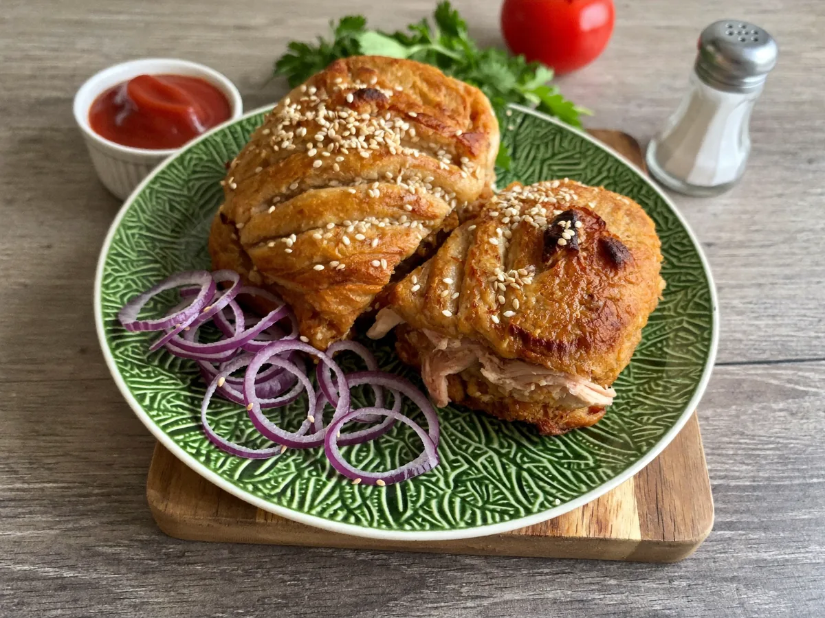 Чебуреки из куриного фарша в духовке