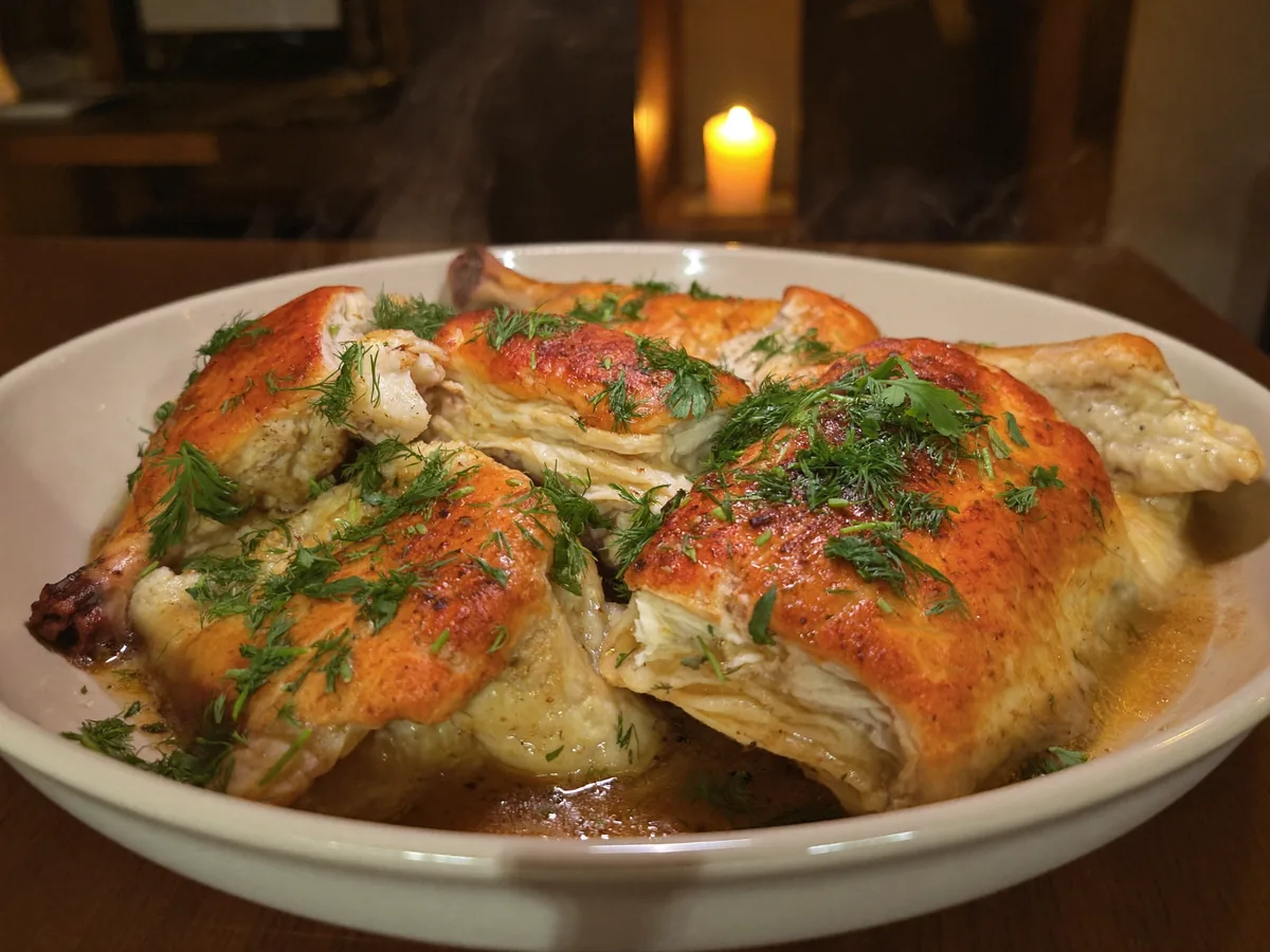 Чкмерули по грузински курица в сливочно чесночном соусе