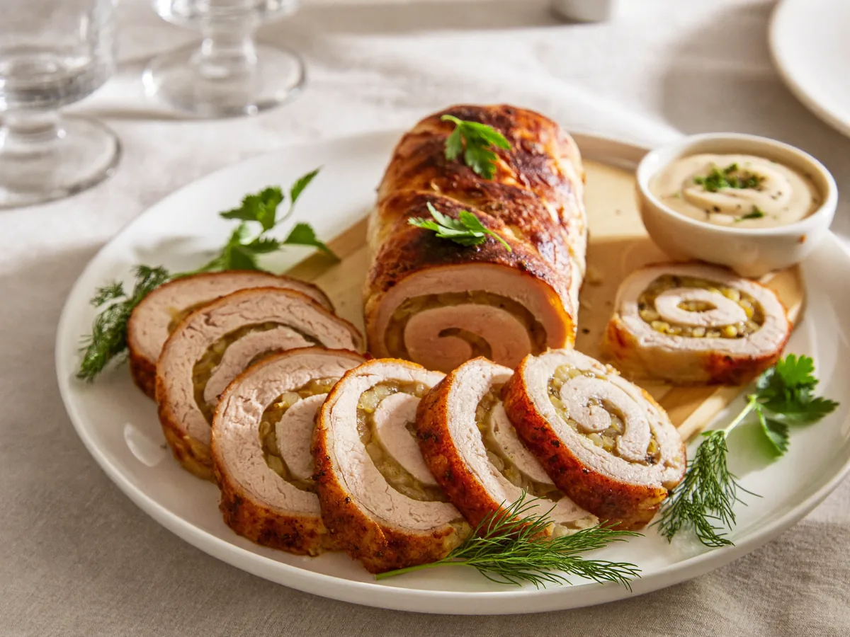 Диетический рулет из куриной грудки