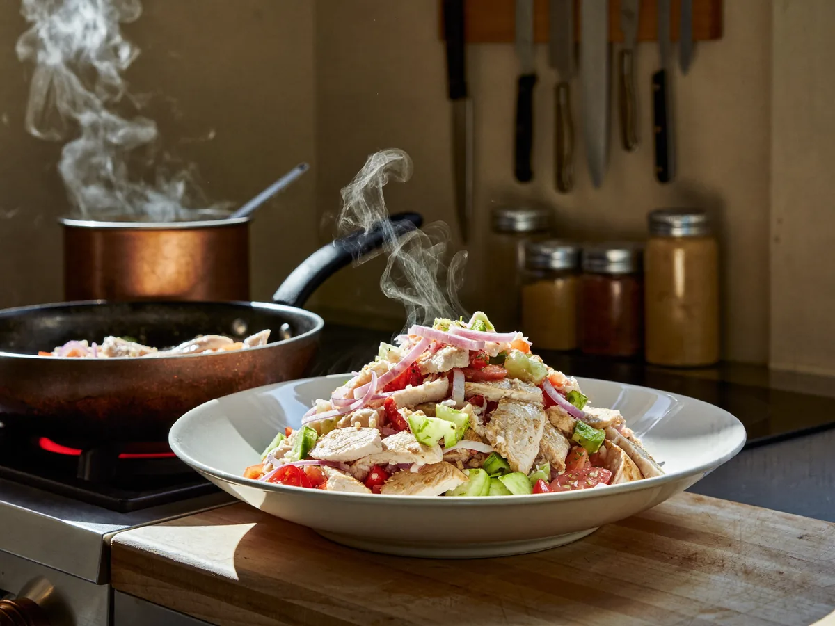 Диетический салат с куриной грудкой