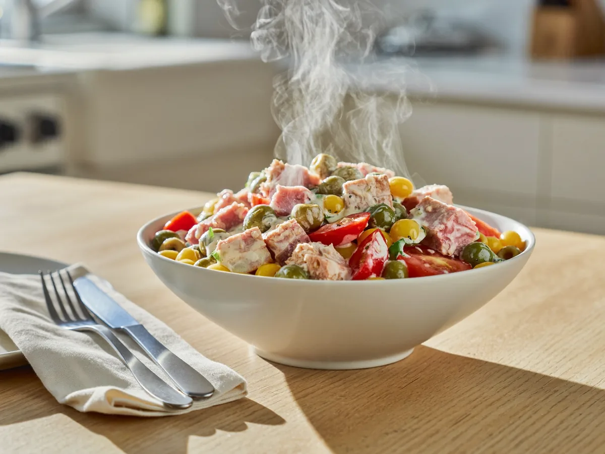 Диетический салат с тунцом и овощами