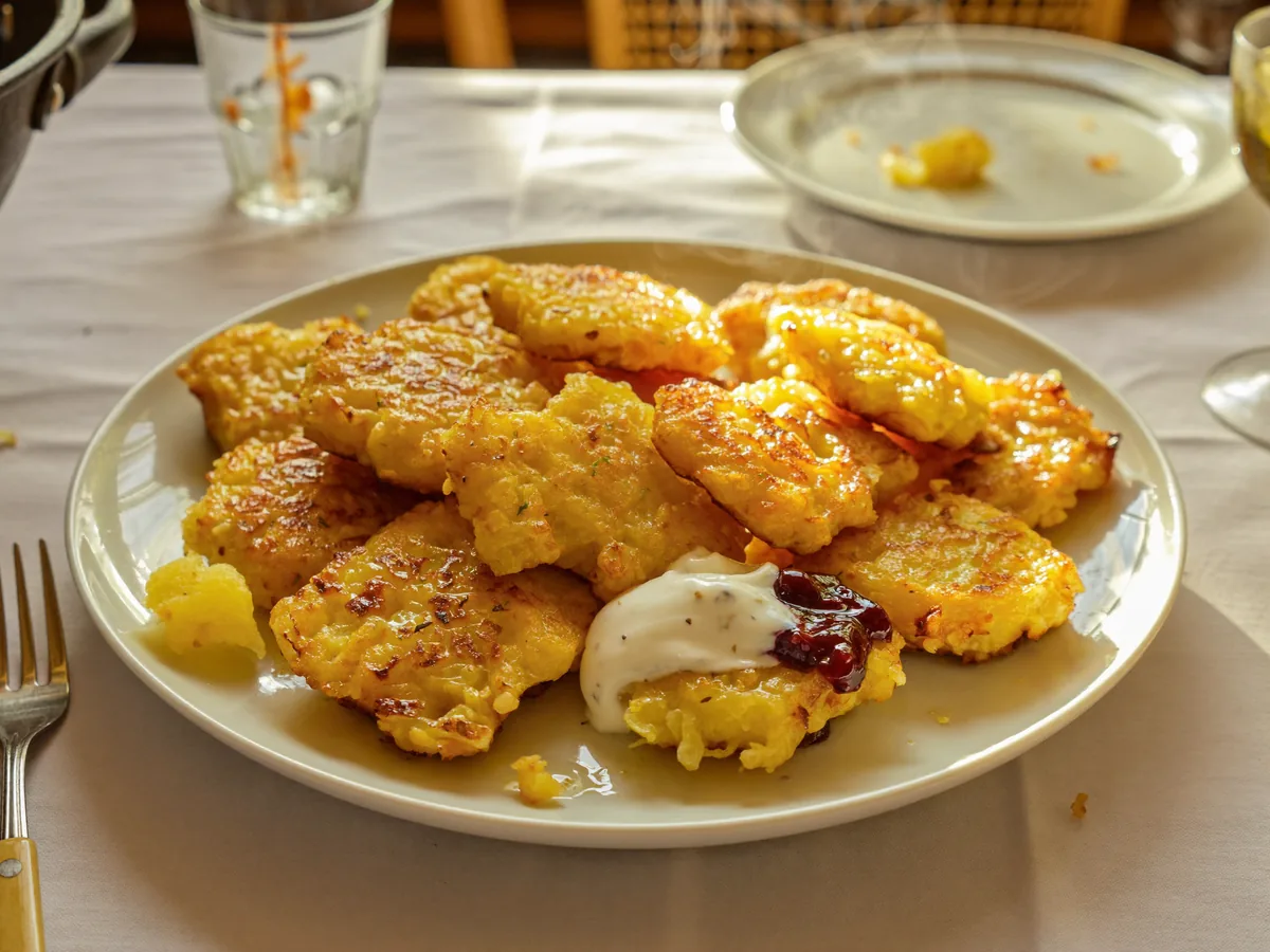 Драники из сырого картофеля с луком и сыром