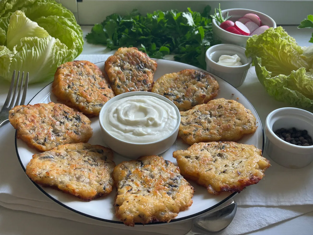 Драники с курицей и грибами