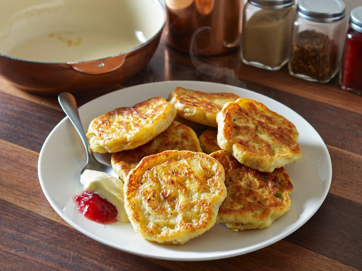 Драники с помидорами и сыром