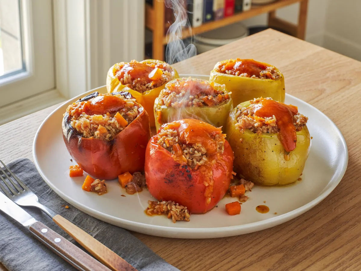 Фаршированные перцы с рисом на зиму