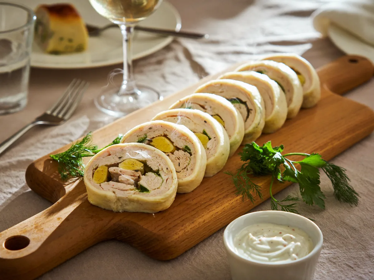 Фаршированный куриный рулет