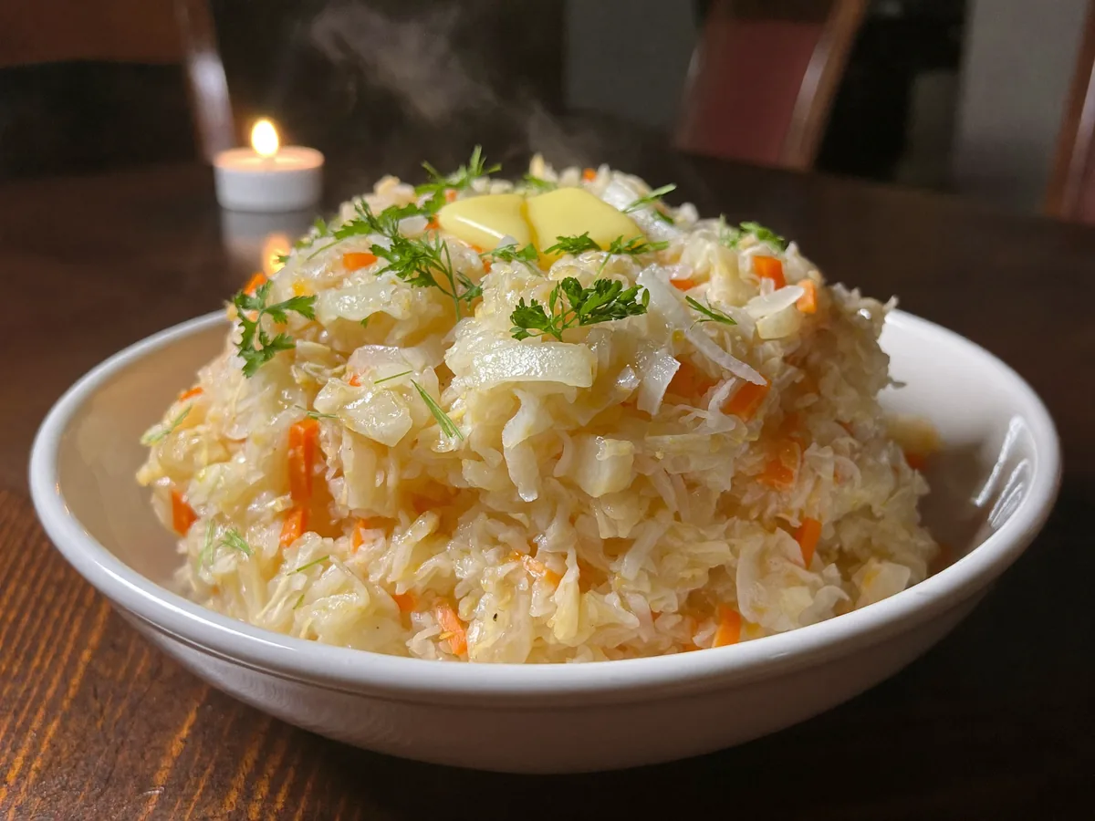 Гарнир из капусты белокочанной