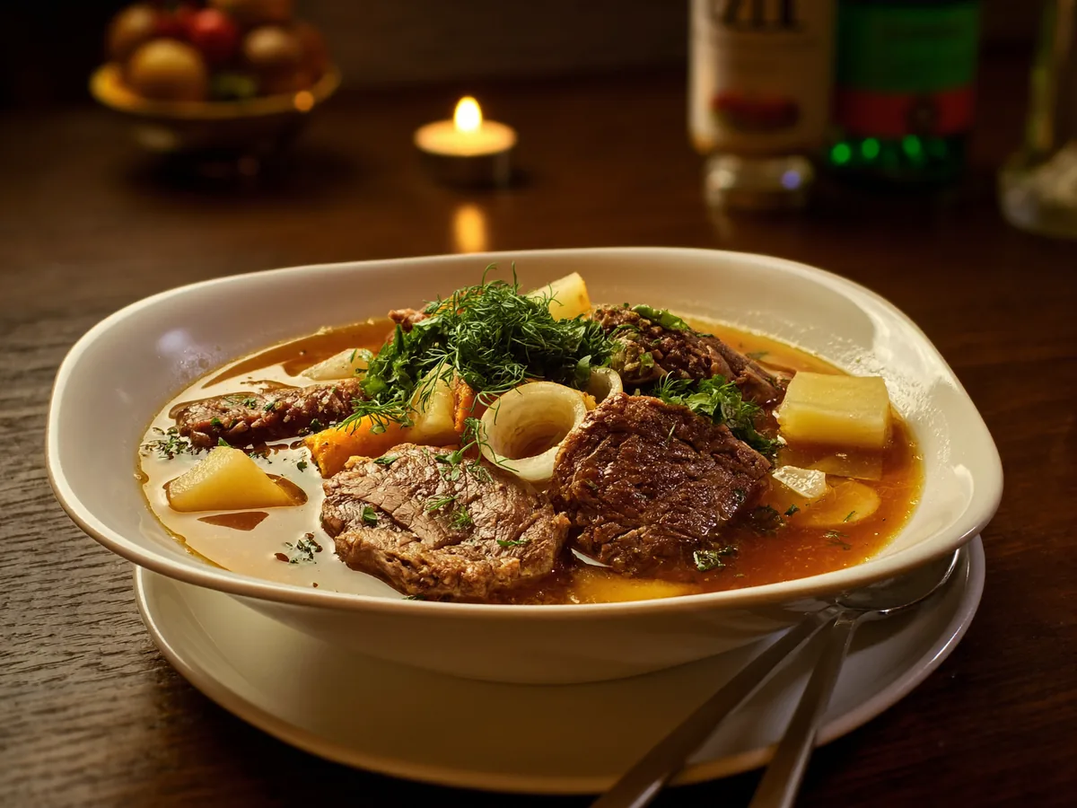 Гороховый суп на мясном бульоне по-фински