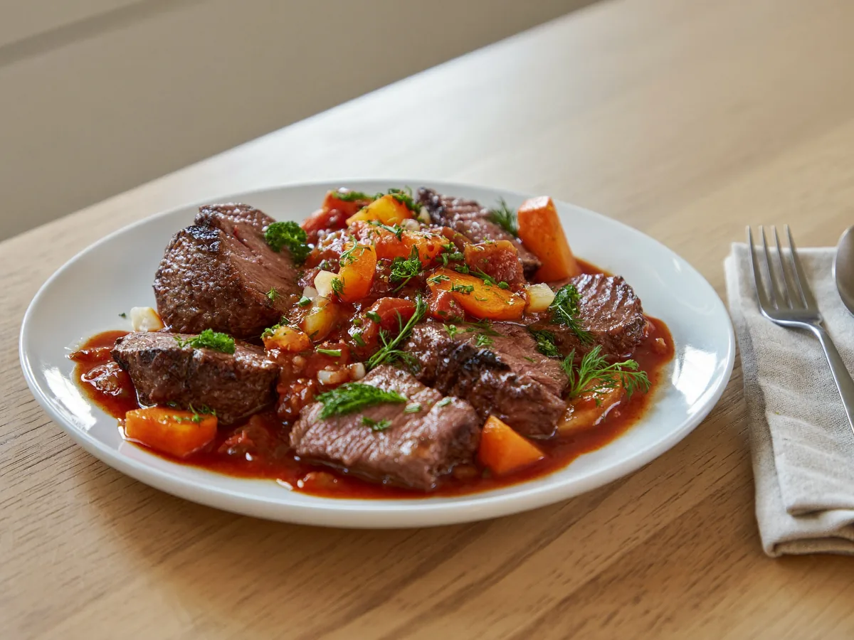Говядина на луковой подушке