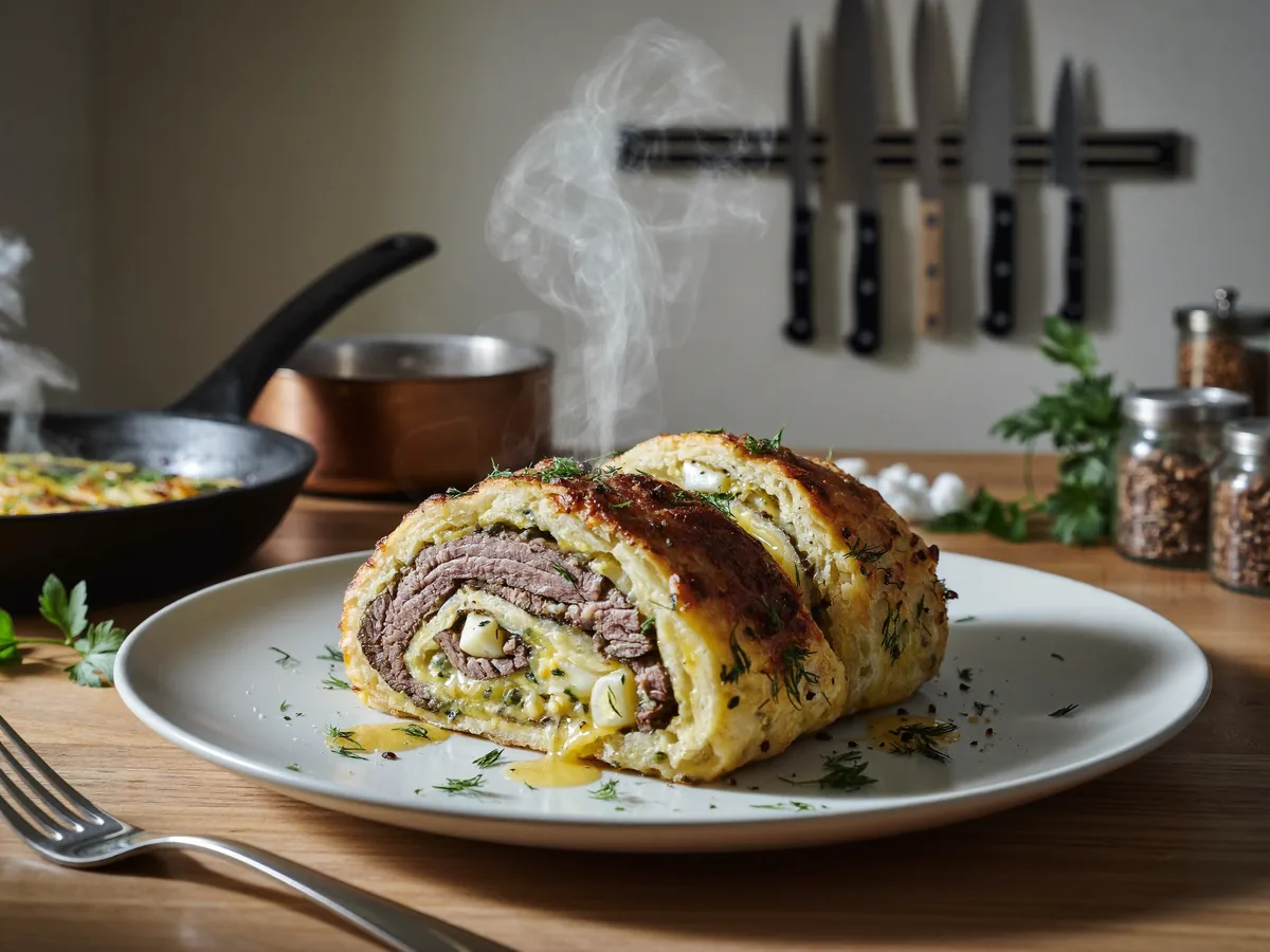 Говяжьи рулетики с сыром и зеленью