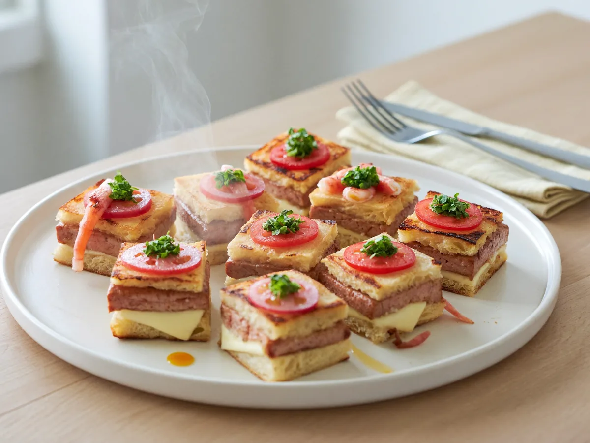 Гренки с крабово-креветочной пастой