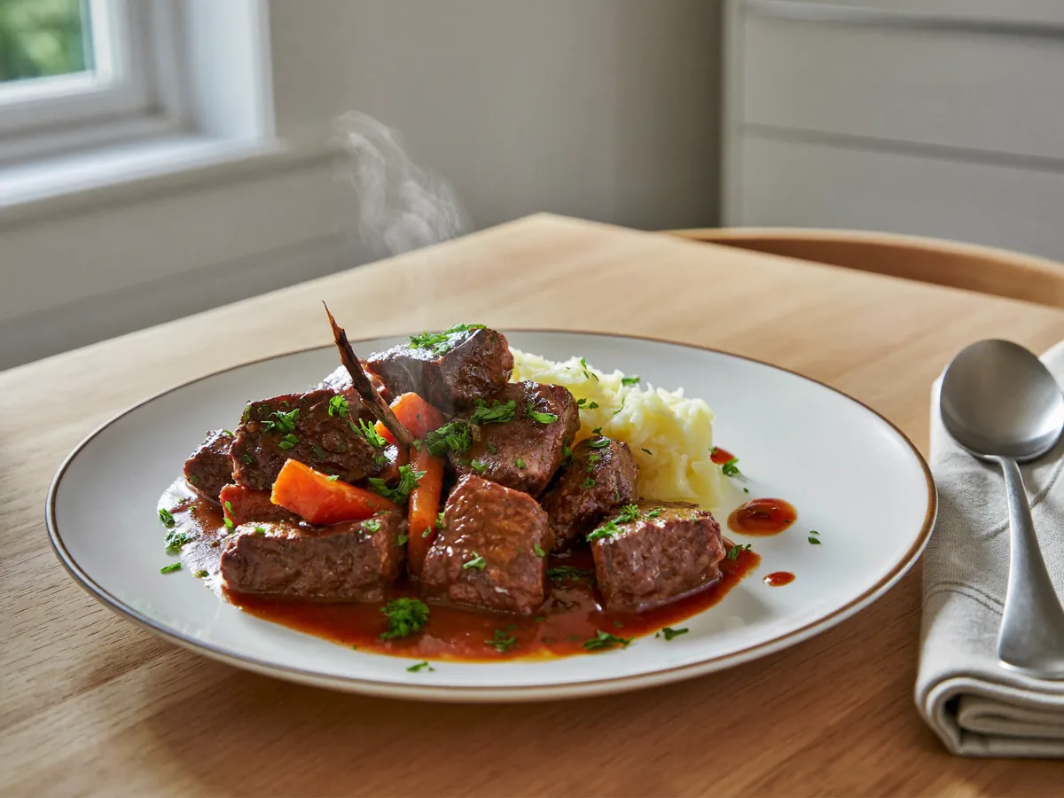 Гуляш из говядины с морковью и луком