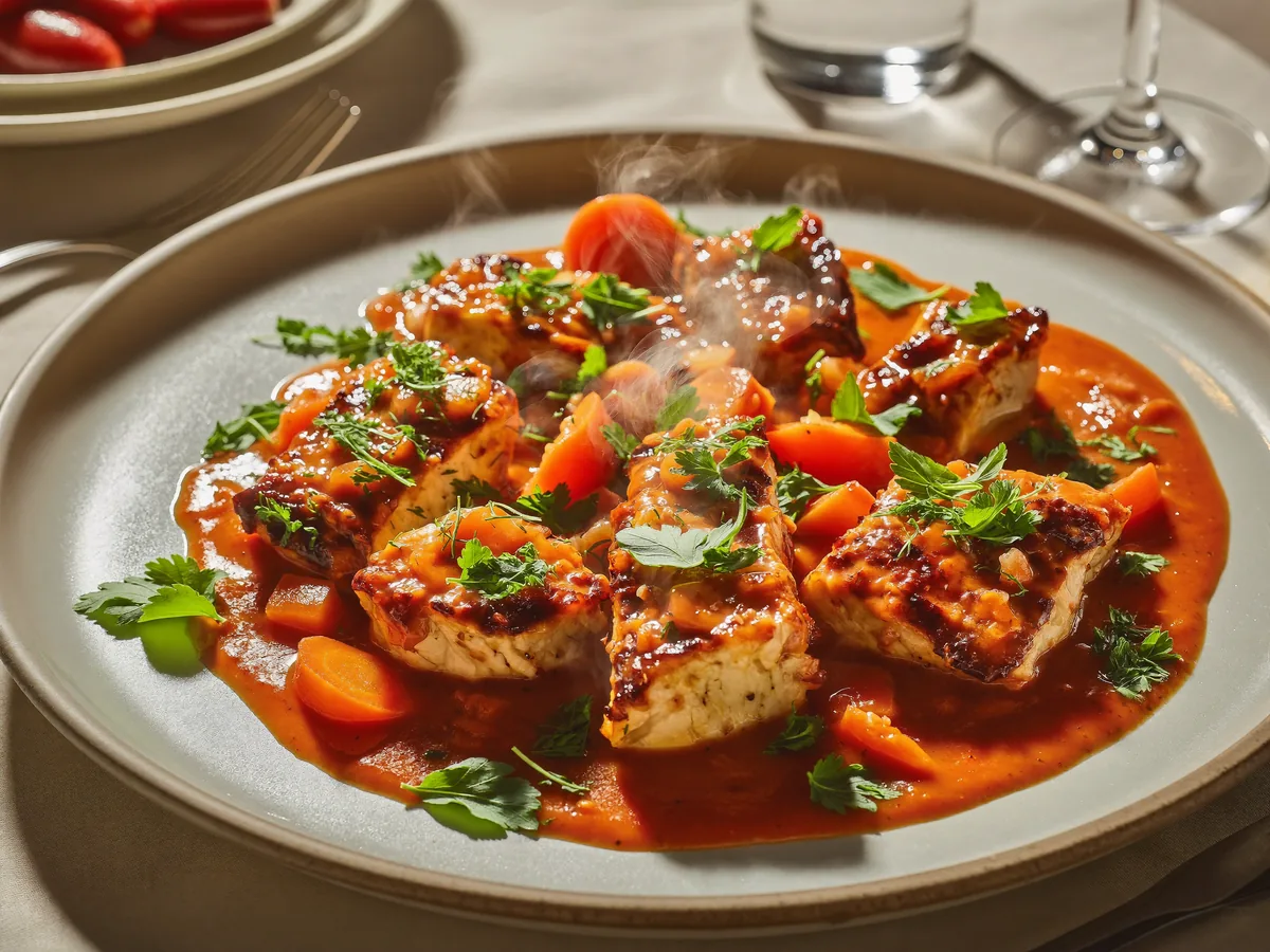 Гуляш из курицы с подливкой