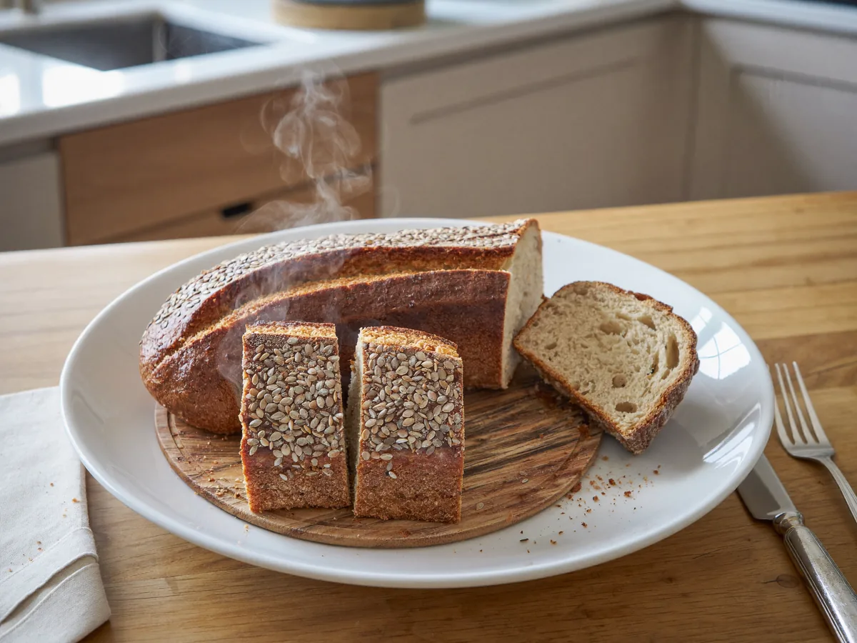 Хлеб из цельносмолотой муки с семечками и семенами льна