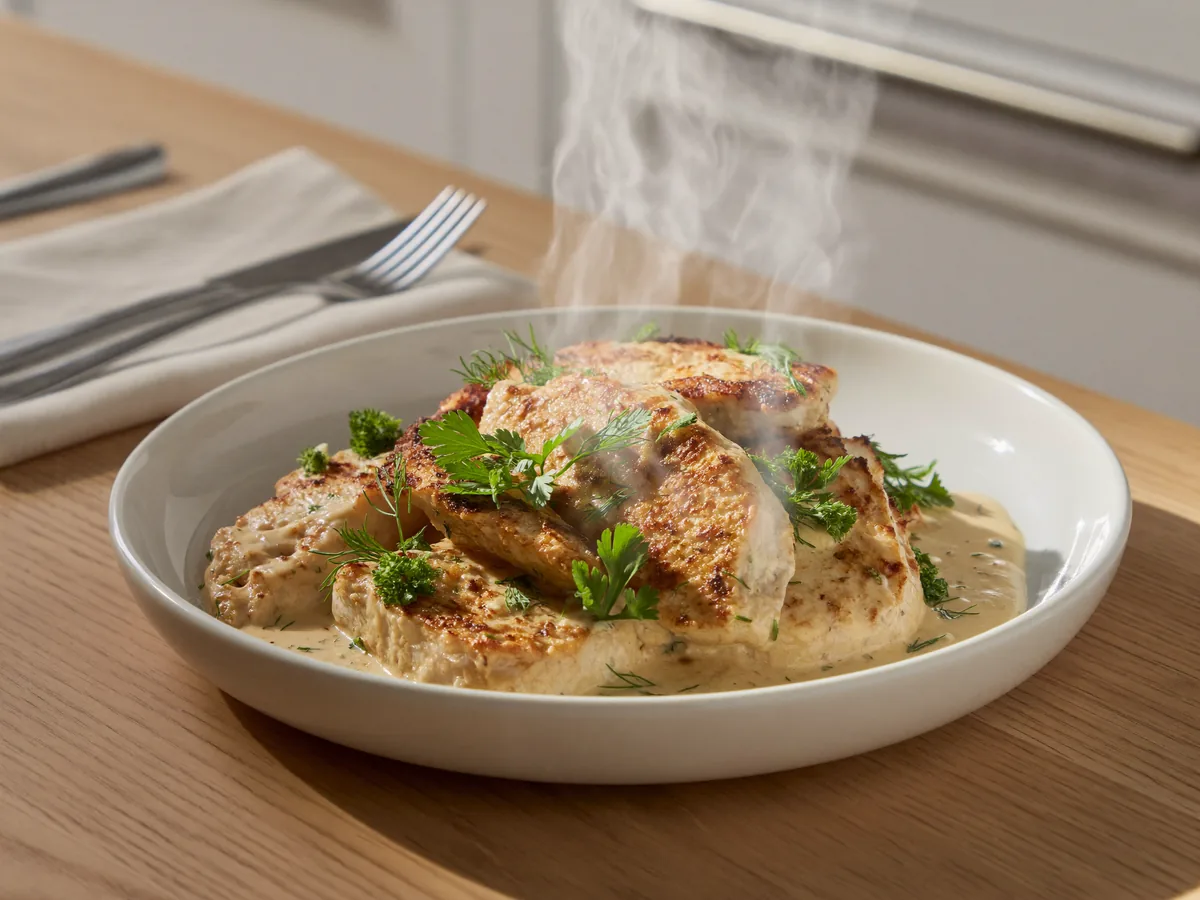 Хрустящая курочка в сливках