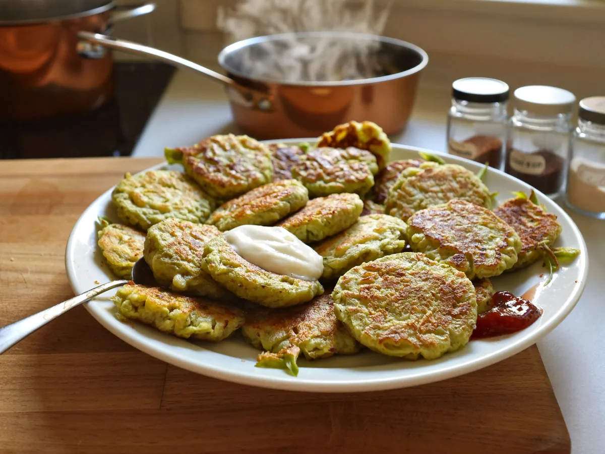 Кабачковые оладьи с яйцом