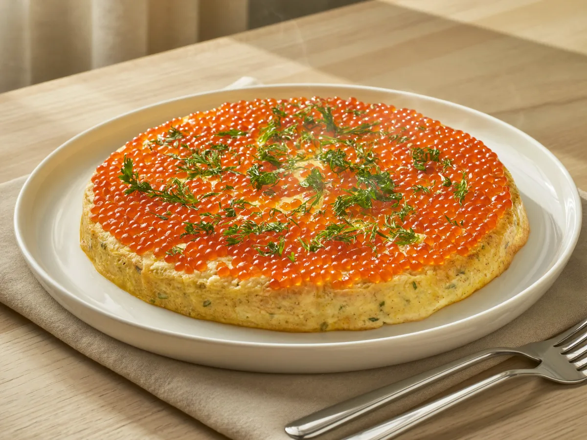 Канапе из слоёного теста с икрой