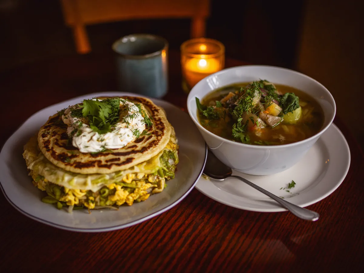 Капустные блины с капустой