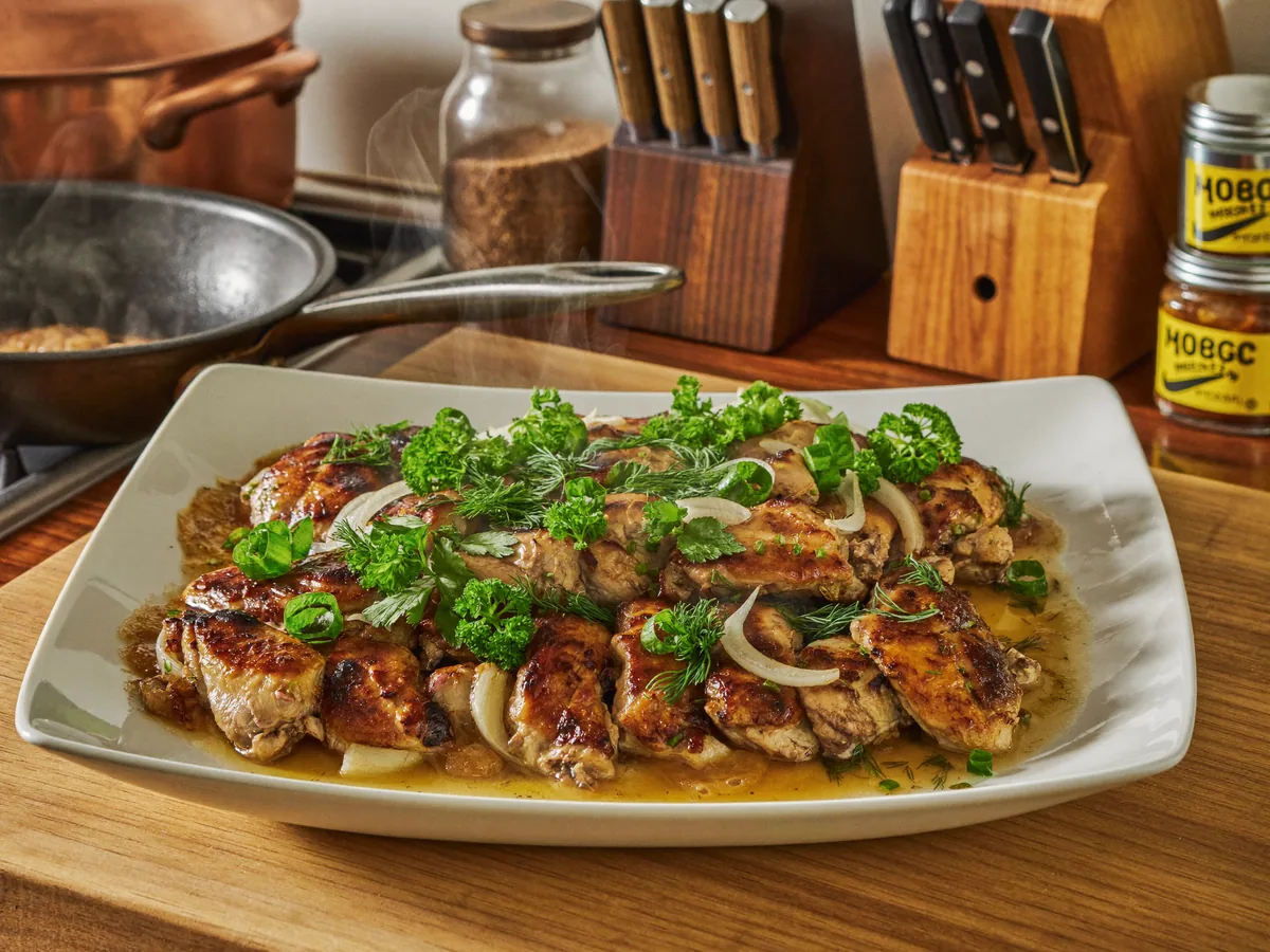 Карамелизированная куриная печень