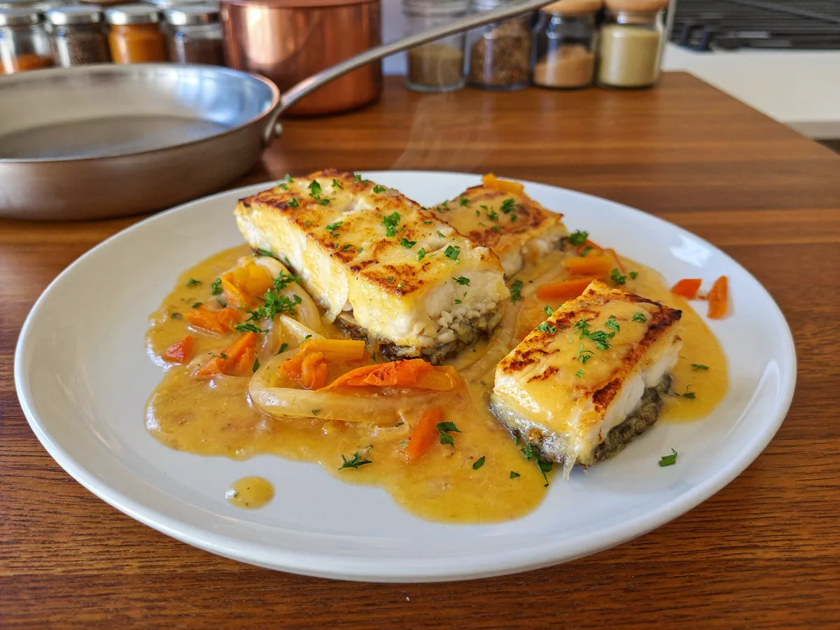 Карп кусочками в духовке в сметане