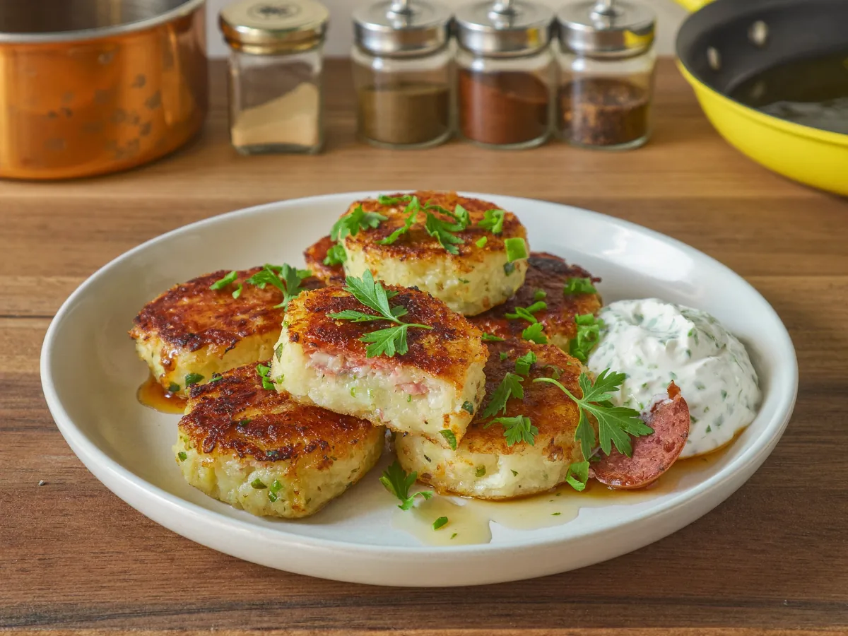 Картофельные зразы с сосисками