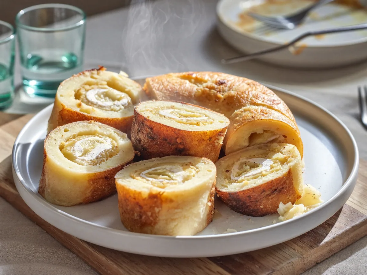 Картофельный рулет с капустой