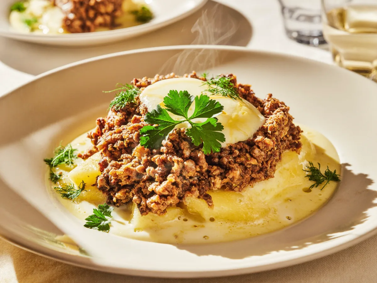 Картошка по французски в духовке с фаршем и сыром