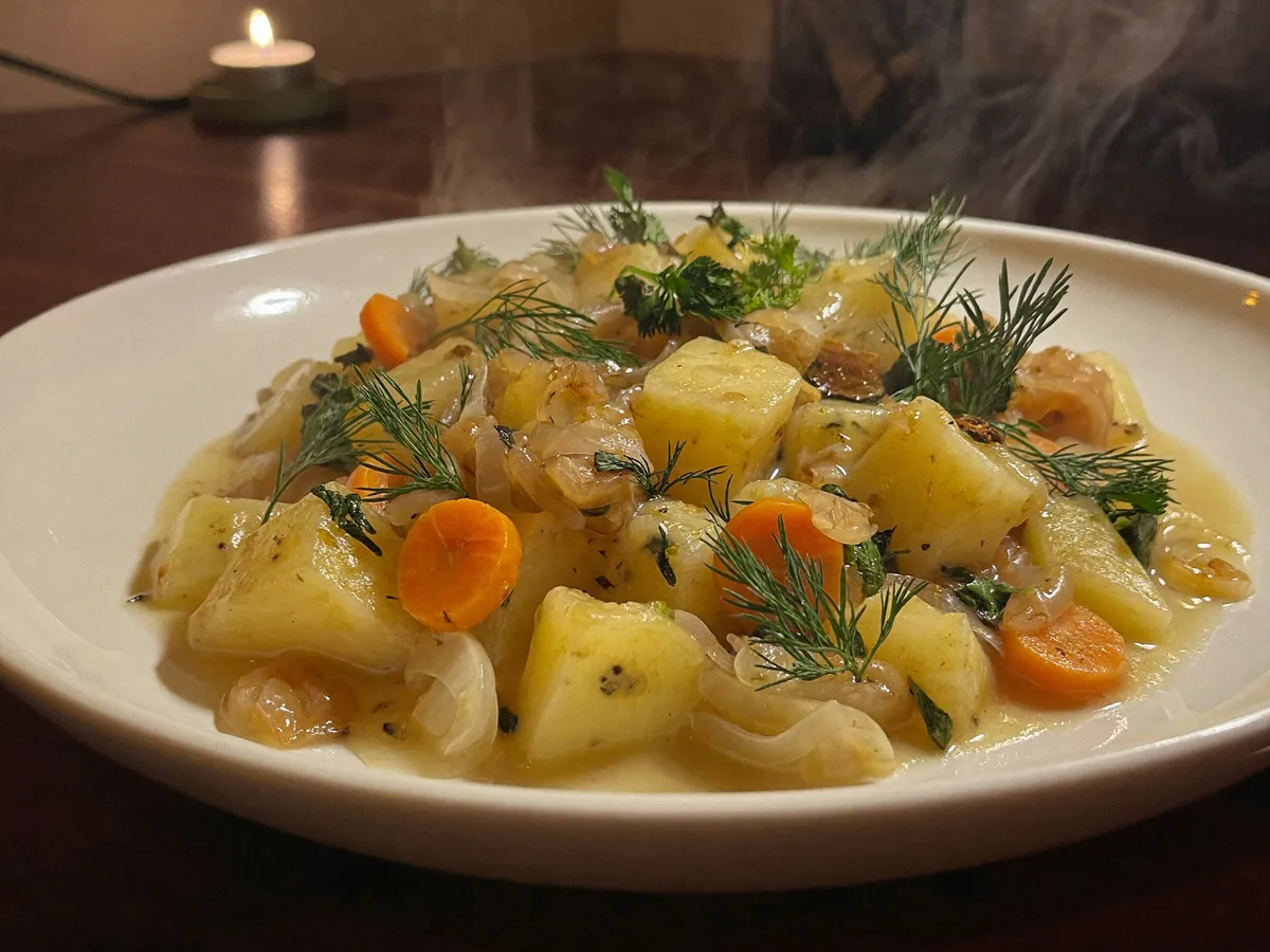 Картошка с тушенкой в кастрюле тушеная