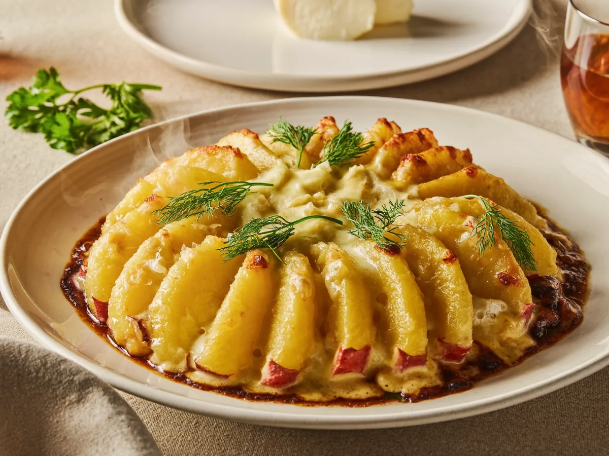 Картошка со сливками и сыром в духовке