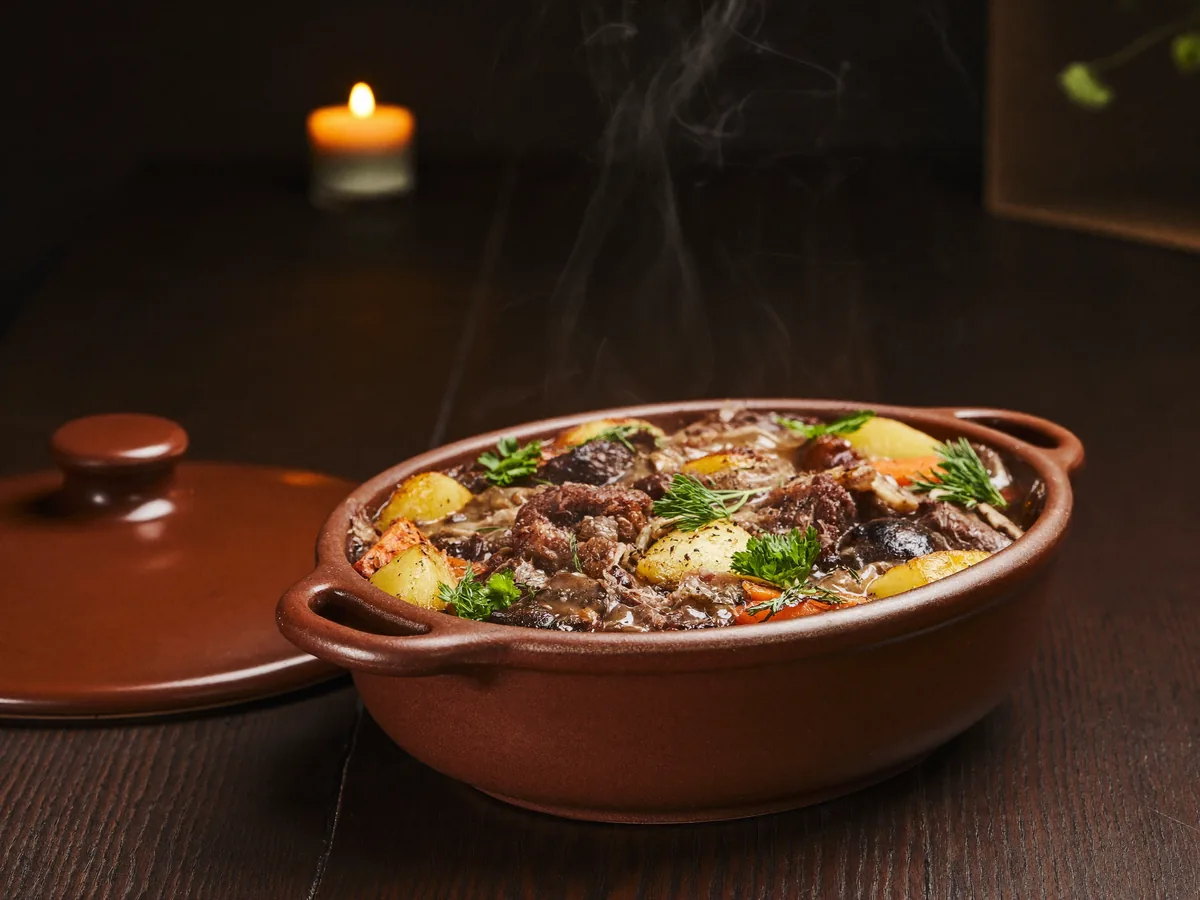 Картошка в горшочках с мясом и грибами