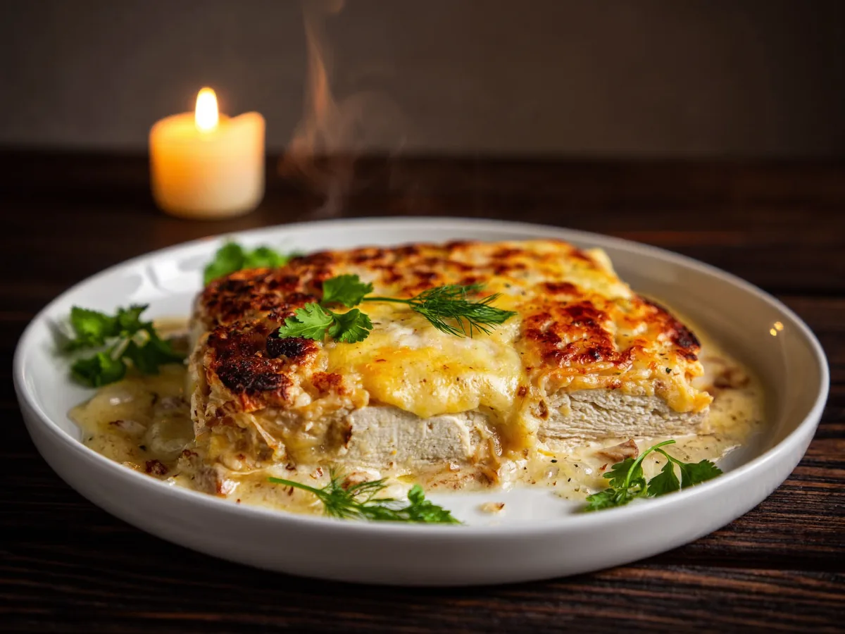 Классический жульен с курицей и шампиньонами
