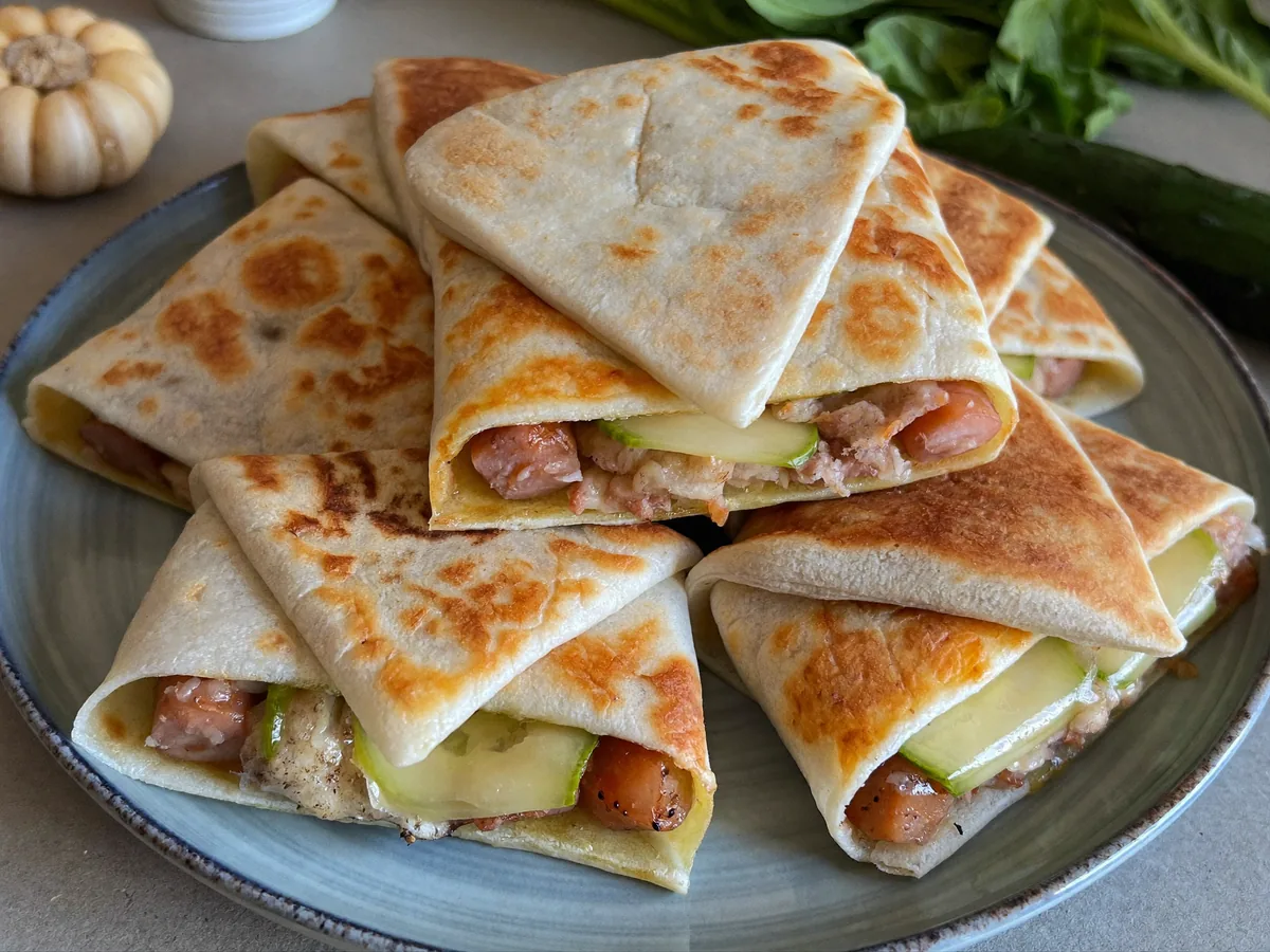 Конвертики из лаваша с сосисками и сыром