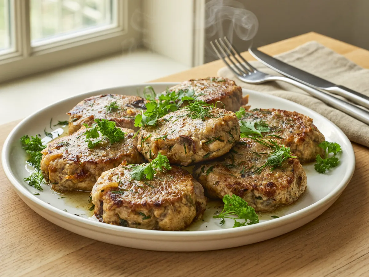 Котлеты куриные с грибами