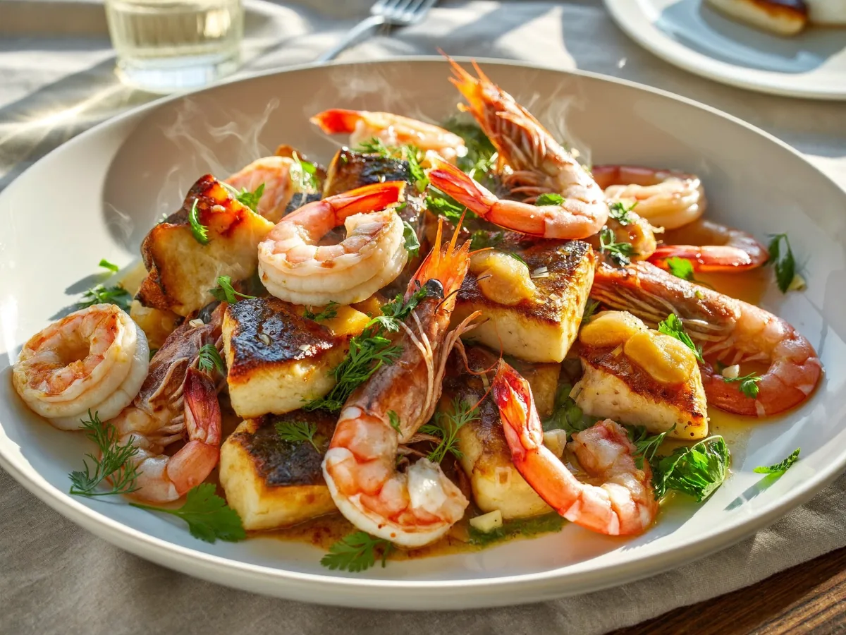 Креветки с руколой