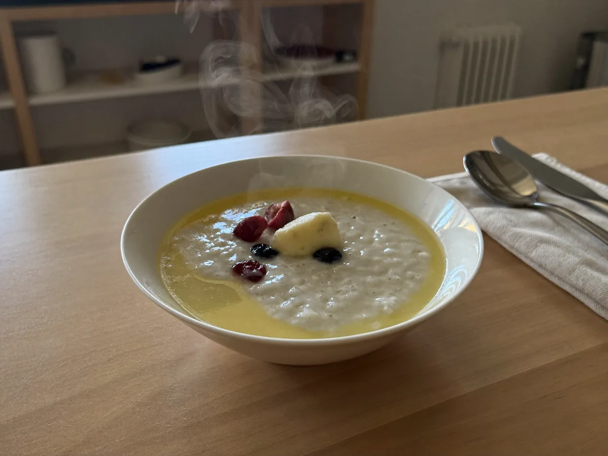 Кукурузная каша на овсяном молоке
