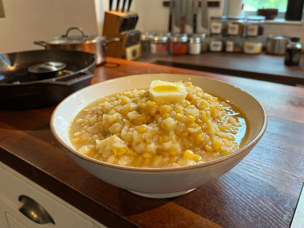 Кукурузная каша с яблоком (на воде)