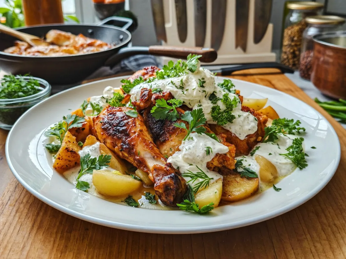 Курица с перцем и картофелем