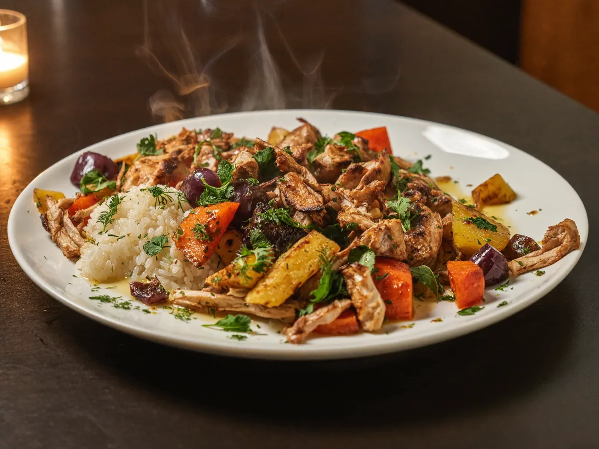 Курица с замороженными овощами в духовке