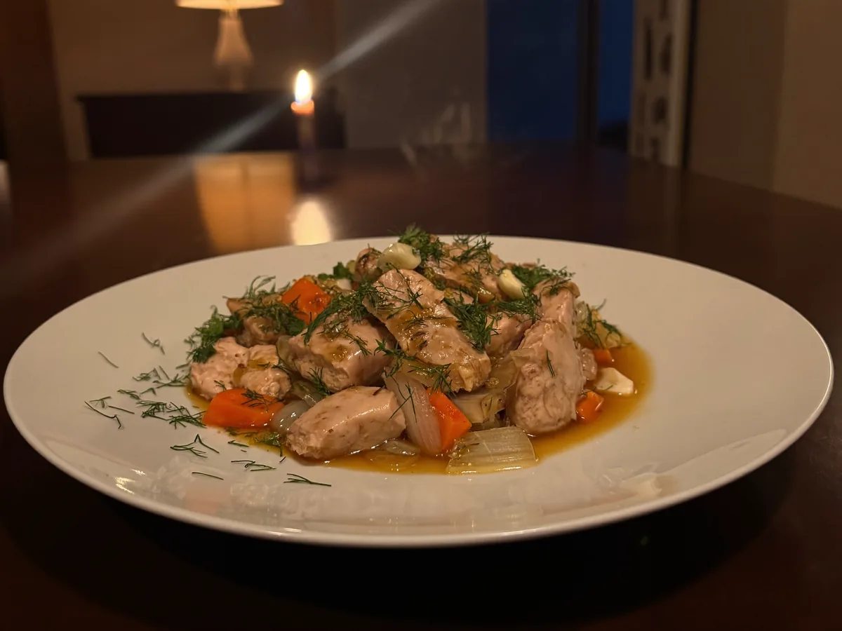 Куриная печень в сметанном соусе