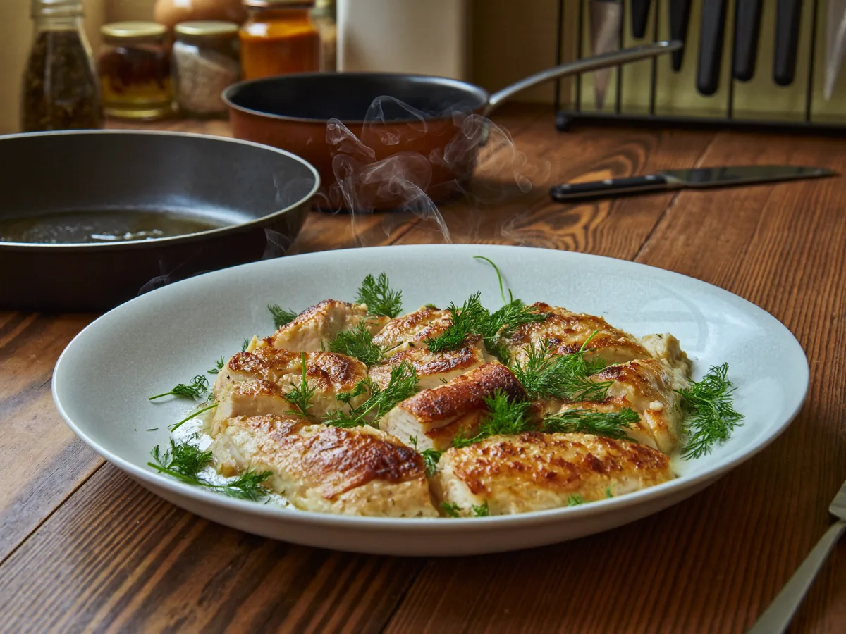 Куриное филе в духовке с замороженными овощами