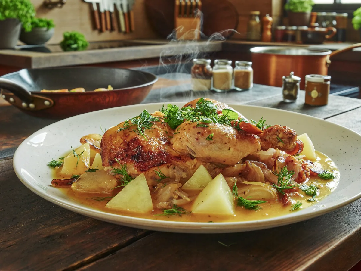Куриные бедрышки с картошкой