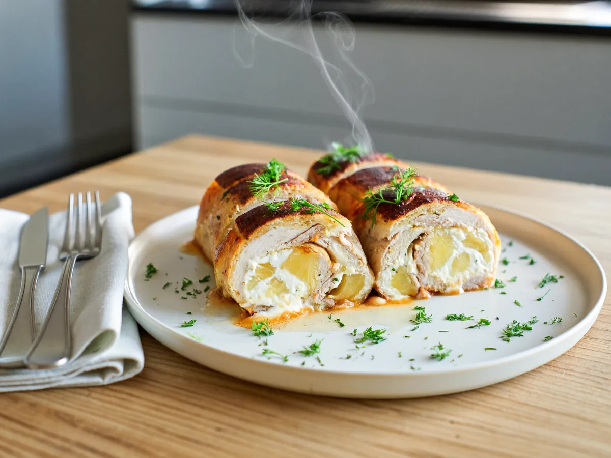 Куриные рулетики с ананасом