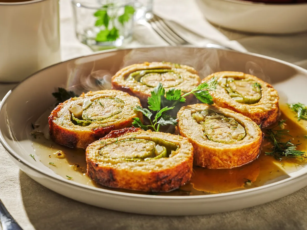 Куриные рулетики с брынзой